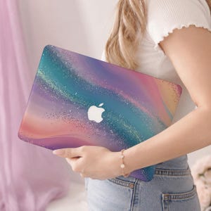 Colorful Galaxy MacBook Case, Abstract Rainbow Laptop Cover, Cosmic Wave MacBook Air Pro 15 16, Dreamy Space Aesthetic A3401 A3434 2026 Case