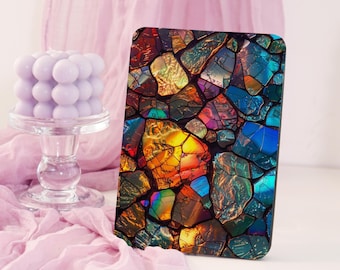 Mosaic Art Glass Kindle Case, Kindle Case With Hand Strap for Kindle Paperwhite Case 5/6/7, Kindle 2024 2025 Cover, Kindle 10th 11th Cover