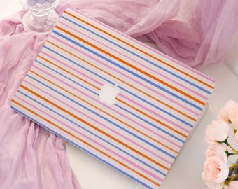 Colorful Stripes Pattern Mac Case;Protective Laptop Case Cover for Macbook Air 15/13;Pro 14/15/16 A3401 2021 2022 M4 2025;New Hardshell Case