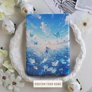 Sea of Blue Flowers Kindle Case Custom,Kindle Case With HandStrap for Kindle Paperwhite case 1/2/3/4,Kindle 2021 2022 Cover,Kindle11th Cover