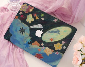 Dreamy Space MacBook Case, Watercolor Galaxy Laptop Cover, Star Planet MacBook Air Pro 15 16, Whimsical Galaxy Aesthetic A3401 2026 Case