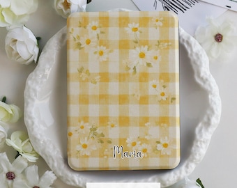 Yellow Gingham Daisy Kindle Case Custom Kindle Case With Auto Wake/Sleep for Kindle 2022/2024, Paperwhite 1/2/3/4, Kindle Colorsoft Cover
