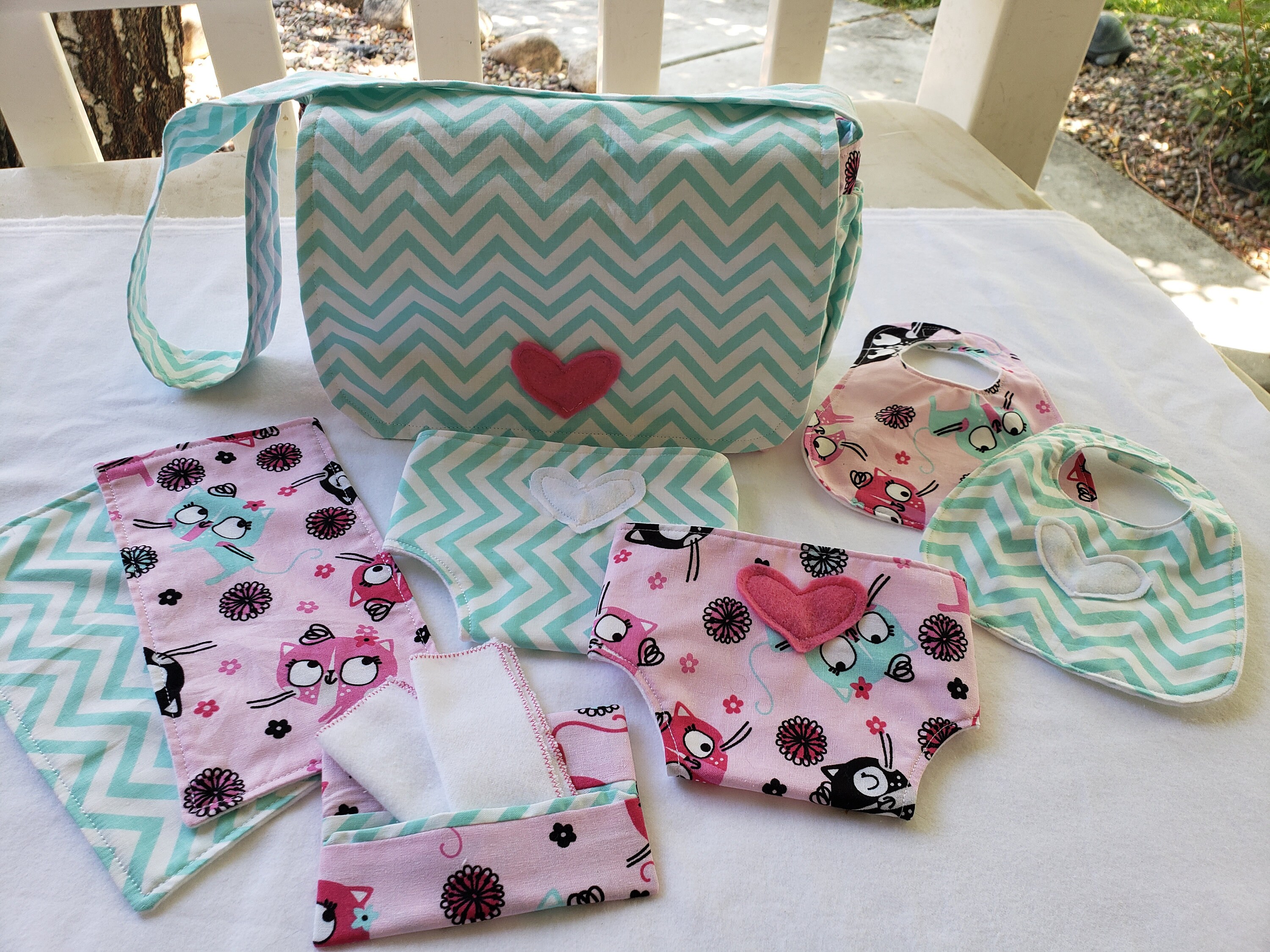 Handmade Doll Diaper Bag with Diapers Wipes Bibs and Burp Etsy