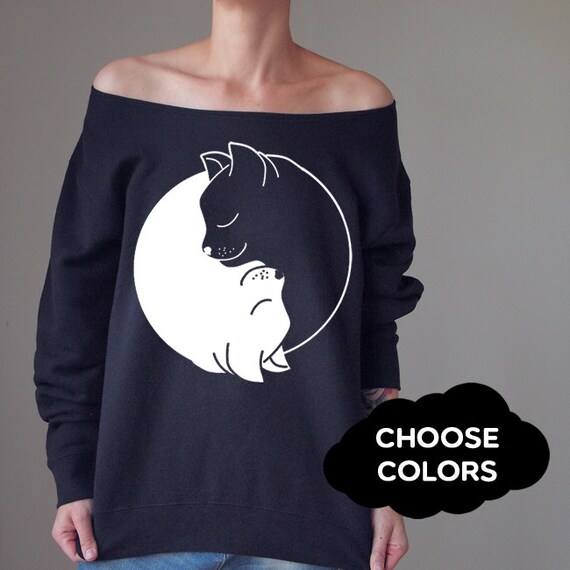 custom off the shoulder sweatshirt