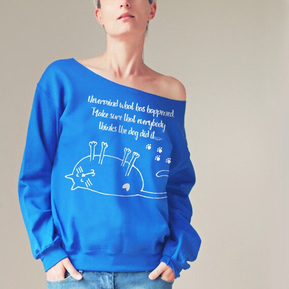 custom off the shoulder sweatshirt