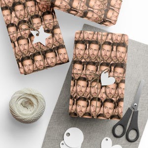 Face shape Personalized Wrapping Paper, Custom Wrapping Paper, Gifts for Her, Wrapping Paper Gifts, Gift Wrap Roll, Valentines day gift wrap