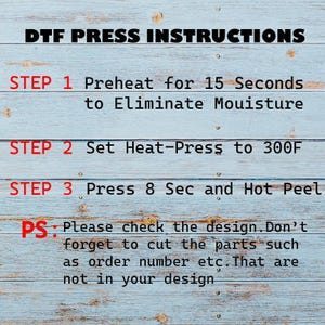 a sign with instructions on how to set a heat press