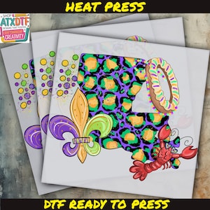 Mardi Gras DTF Transfer, Mardi Gras DTF, Ready to Press DTF Transfer, Iron on Decal, Direct to Film Transfer