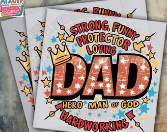 Hero Man of God Dtf,Father DTF,Dad Dtf, Father's Day Ready to Press DTF Transfer, Iron on Decal, Direct to Film TransferRoo