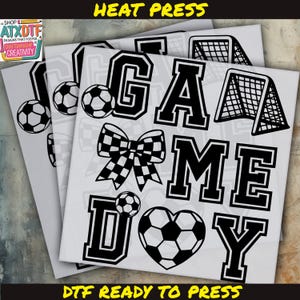 Soccer Game Day Dtf, Soccer Mama Dtf Transfer, Soccer Ready to Press DTF Transfer, Iron on Decal, Direct to Film Transfer