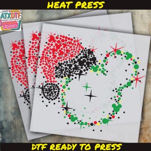 Disney Mickey Christmas Dtf Transfer, Disney Christmas DTF, Ready to Press DTF Transfer, Iron on Decal, Direct to Film Transfer