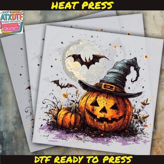 Hallowen Pumpkin Dtf, Halloween Dtf, Ready to Press DTF Transfer, Iron on Decal, Direct to Film TransferRoo