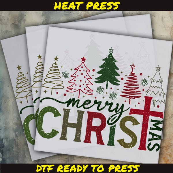Religious Christmas DTF, Merry Christmas DTF Transfer, Christ Dtf, Ready to Press DTF Transfer, Iron on Decal, Direct to Film Transfer