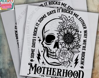 Motherhood DTF, Mom DTF,Funny Skull Dtf, Mother Day Ready to Press DTF Transfer, Iron on Decal, Direct to Film TransferRoo
