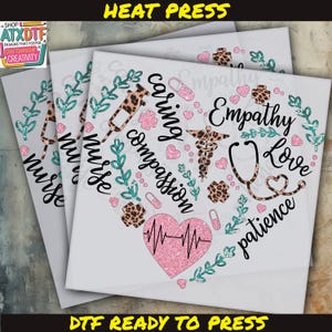 Heart Nurse DTF, Nurse DTF, Nurse Life Dtf, Ready to Press DTF Transfer, Iron on Decal, Direct to Film TransferRoo