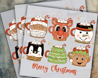 Christmas Coffee DTF Transfer, Christmas DTF, Merry Christmas Dtf, Iron on Decal, Ready to Press DTF Transfer, Direct to Film Transfer