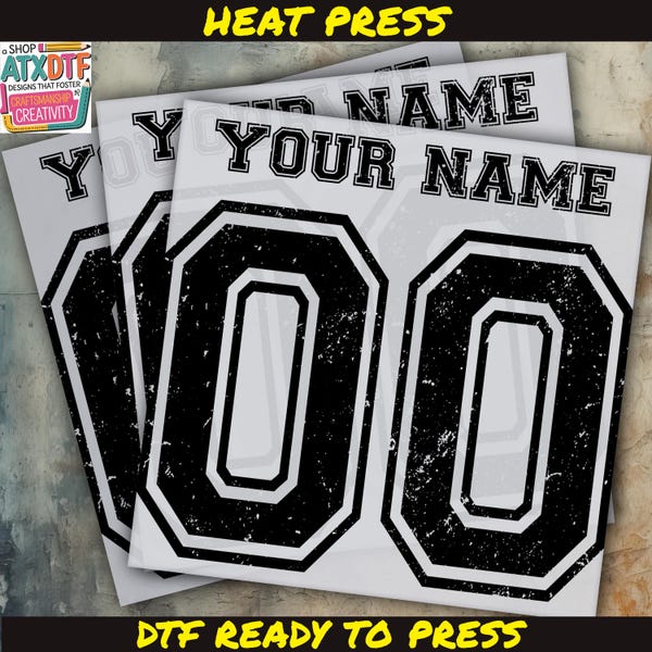 Custom Name and Number DTF, Team Name Dtf, Varsity Number Ready to Press, DTF Transfer, Iron on Decal, Direct to Film TransferRoo