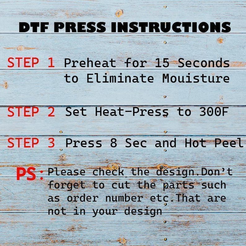 a sign with instructions on how to set a heat press