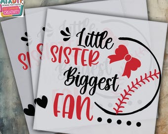 Hermana del béisbol DTF, Hermana pequeña, fanática más grande DTF, Béisbol DTF, Transferencia DTF lista para imprimir, Calcomanía termoadhesiva, Transferencia directa a película