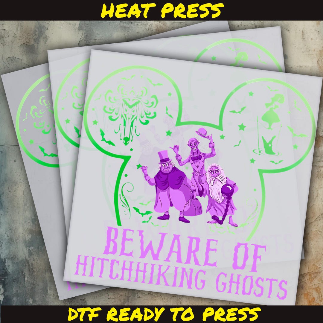 Beware of Hitchhiking Dtf, Ghosts Dtf,halloween Disney DTF Transfer ...