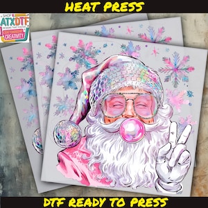 Christmas Santa Gum DTF, Funny Christmas DTF Transfer, Ready to Press DTF Transfer, Iron on Decal, Direct to Film Transfer