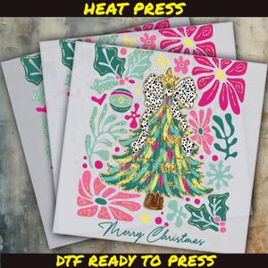 Christmas Tree Dtf, Merry Christmas DTF Transfer, Christmas DTF,  Ready to Press DTF Transfer, Iron on Decal, Direct to Film Transfer
