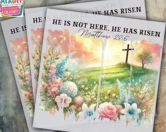 He Has Risen DTF Transfer, Christian Easter DTF, Ready to Press DTF Transfer, Iron on Decal, Direct to Film Transfer, Fast Shipping