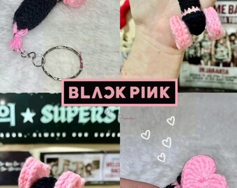 Wzór na szydełkową pałeczkę BLACKPINK, młotek bonga w stylu K-pop, brelok BLACKPINK, zawieszka na pałeczkę świetlną | Pobierz plik PDF