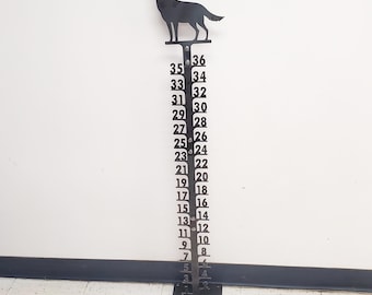 Metal Snow Gauge Yard Decor Lawn Ornament | Measures Snowfall from 12 to 48 Inches
