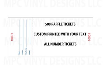 custom raffle ticket etsy