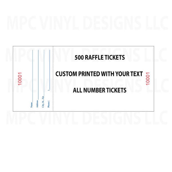 Raffle Tickets Etsy