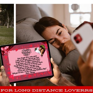 Plantilla digital personalizable de tarjeta electrónica para el día de San Valentín // Carta de amor virtual editable a larga distancia // Regalo electrónico para novia, novio o pareja