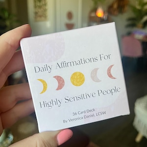 jeu de cartes d'affirmation, affirmations pour les FSS, affirmations sur la santé mentale, cartes d'affirmations quotidiennes, affirmations pour une sensibilité élevée
