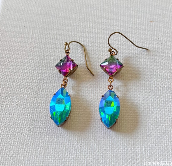 Colorful Vintage Glass Earrings