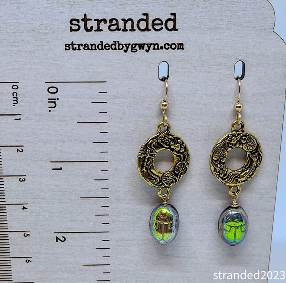 Scarab Dangle Earrings