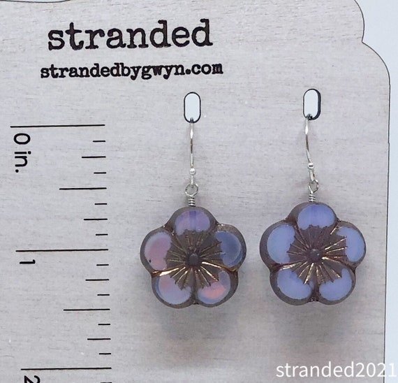 Sterling Silver Hibiscus Earrings