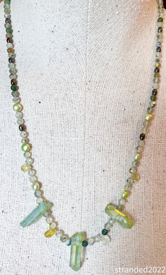 Green Mixed Gemstone Necklace