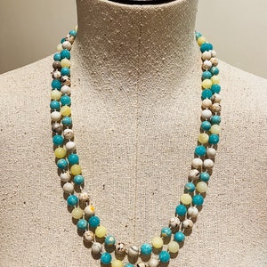 Hand-knotted Mixed Jade and Turquoise Necklace