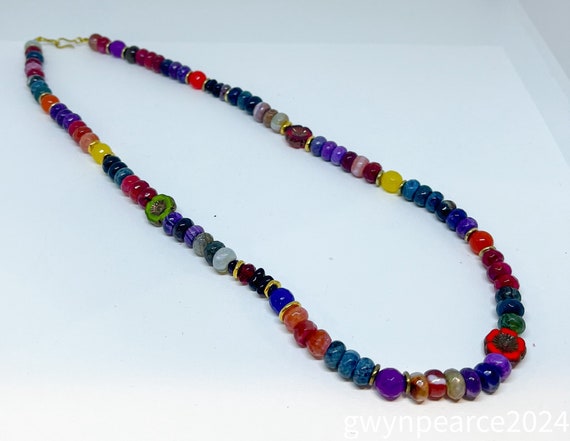 Mixed Gemstone and Glass Necklace