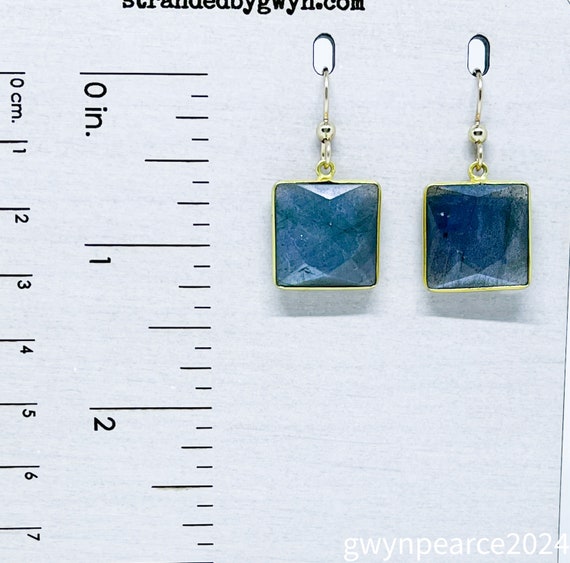 Square Labradorite Gold-filled Earrings
