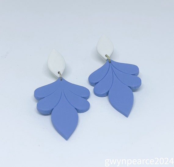 Leaf and Bloom Polymer Clay Earrings