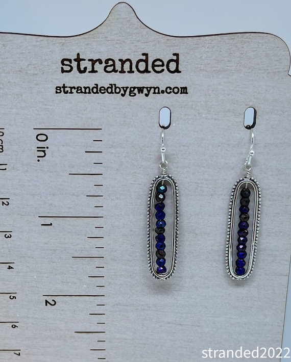 Spinel and Sterling Silver Framed Earrings