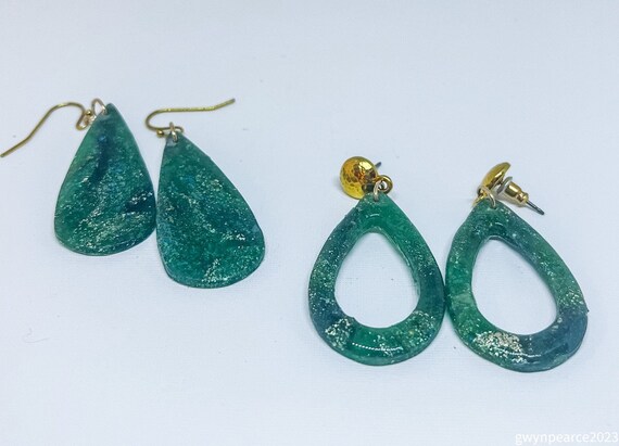 Faux Jade Polymer Clay Earrings