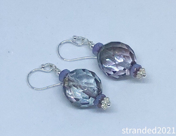 Lavender Crystal Earrings