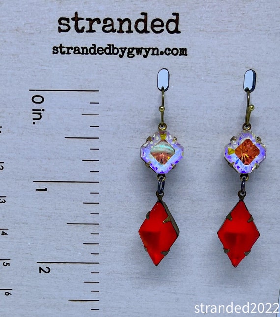 Etched Crystal Drop Earrings