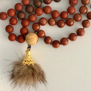 Mala Red Lightning Jaspers Necklace