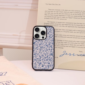 Blue Floral iPhone Case For iPhone 16 15 14 13 12 Pro Max Plus Mini iPhone 13 12 11 X XS XR SE iPhone Cover 2025 New Mobile Phone Case