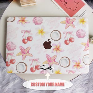 Pink  Elements Collage New Mac Protective Case Personalized Name For Macbook Air 11/13/15,Pro14/15/16 Apple Laptop 2025 2024 Macbook Cover