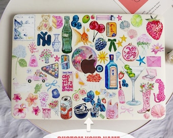 Colorful Collage New Pro Mac Protective Case Personalized Name For Macbook Air11/13 Pro13/14/15/16 Apple Laptop 2025 2024 2023 Macbook Cover