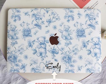 Sketch Bear New Pro Mac Protective Case Personalized Name For Macbook Air11/13 Pro13/14/15/16 Apple Laptop 2025 2024 2023 Macbook Cover
